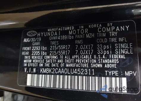 2020 Hyundai Kona Sel from USA, damaged, VIN KM8K2CAA0LU452311